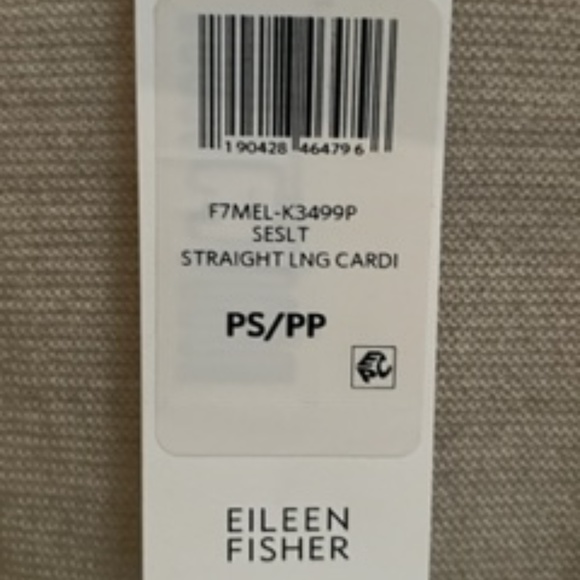 NWT Eileen Fischer Fine Italian Merino Wool long Cardigan, size PS/PP - Picture 4 of 6